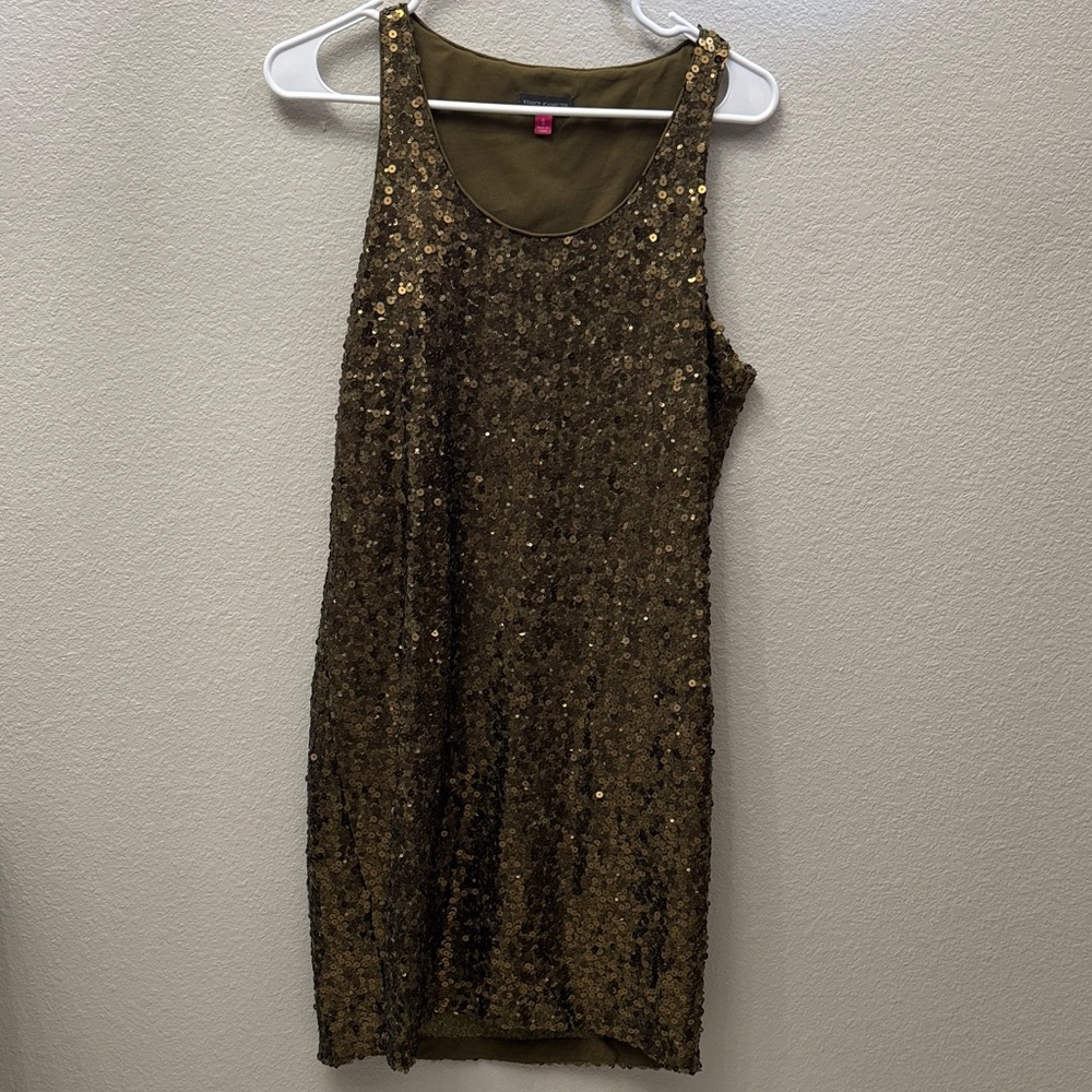 Vince Camuto Shimmering Gold Mini Dress